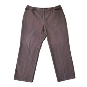 Lauren Ralph Lauren Pants Womens 20W Brown Modern Canvas Straight Bareback Pants